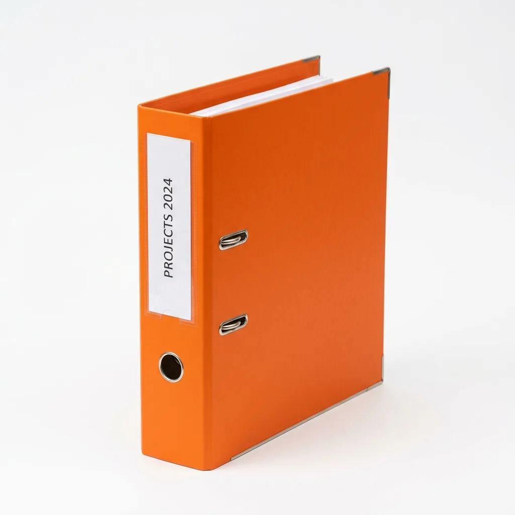 Orange lever arch file